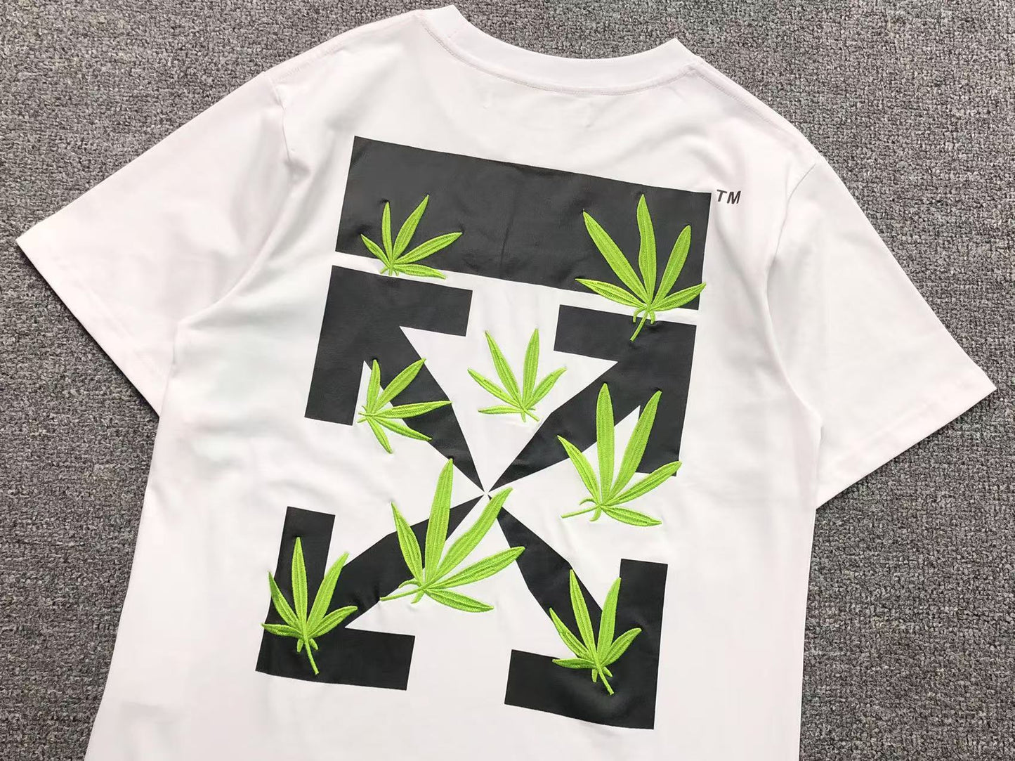 Off White Weed Arrows Tee White