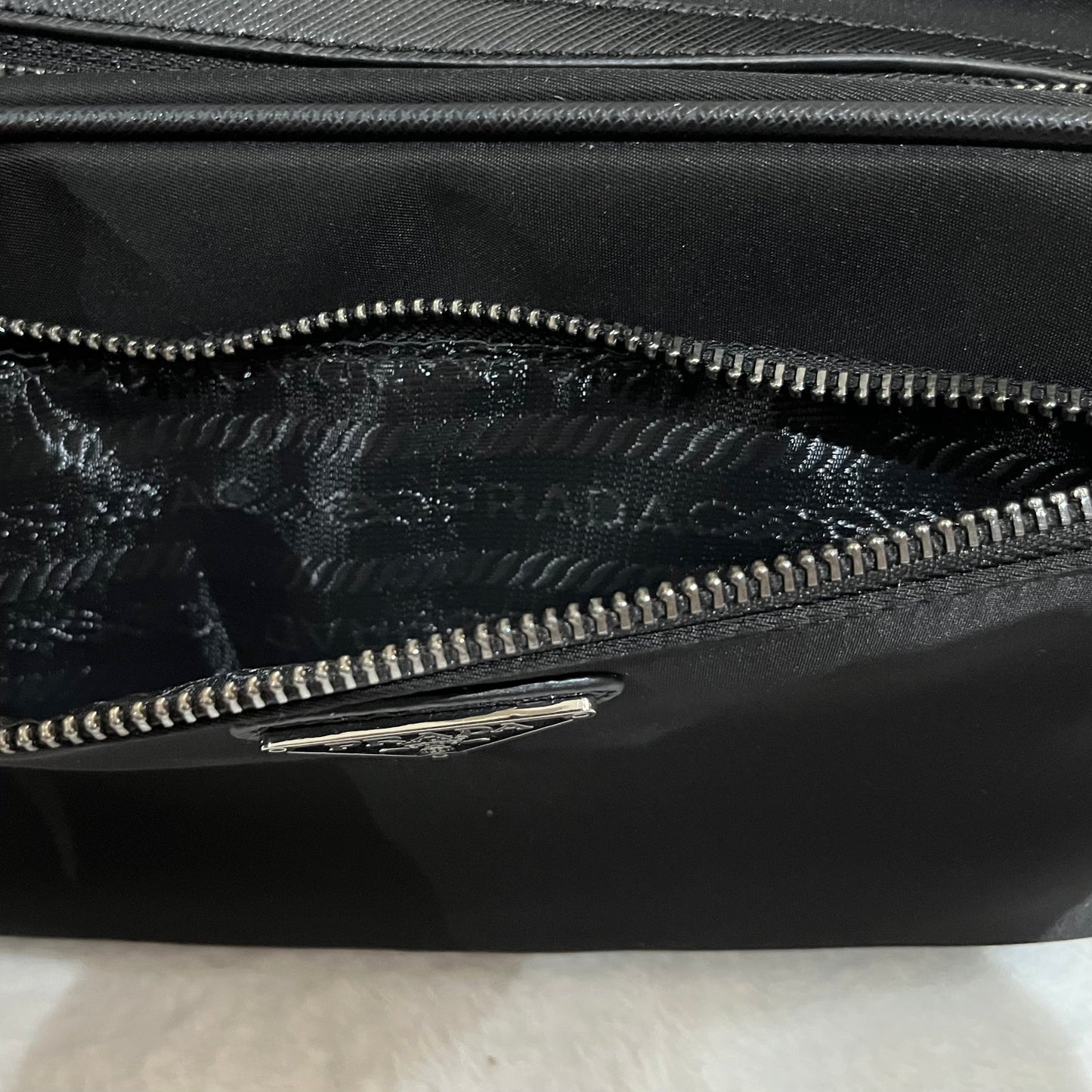 PRADA RE-NYLON WASH BAG BLACK