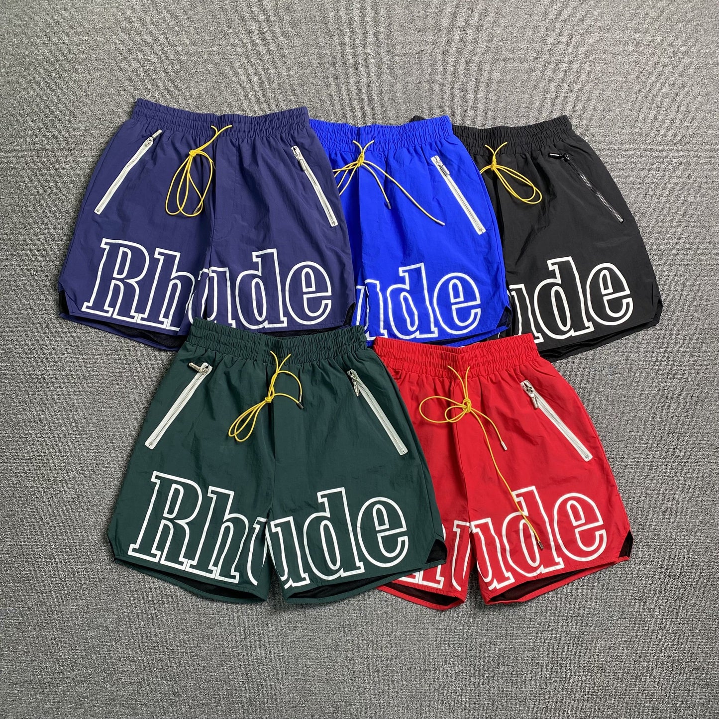 RHUDE RH LOGO SHORTS BLUE