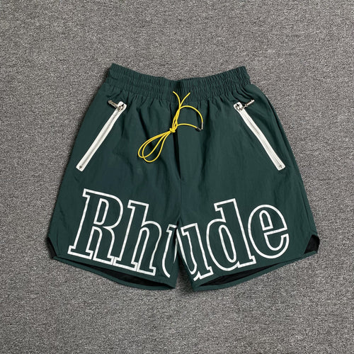 RHUDE RH LOGO SHORTS GREEN