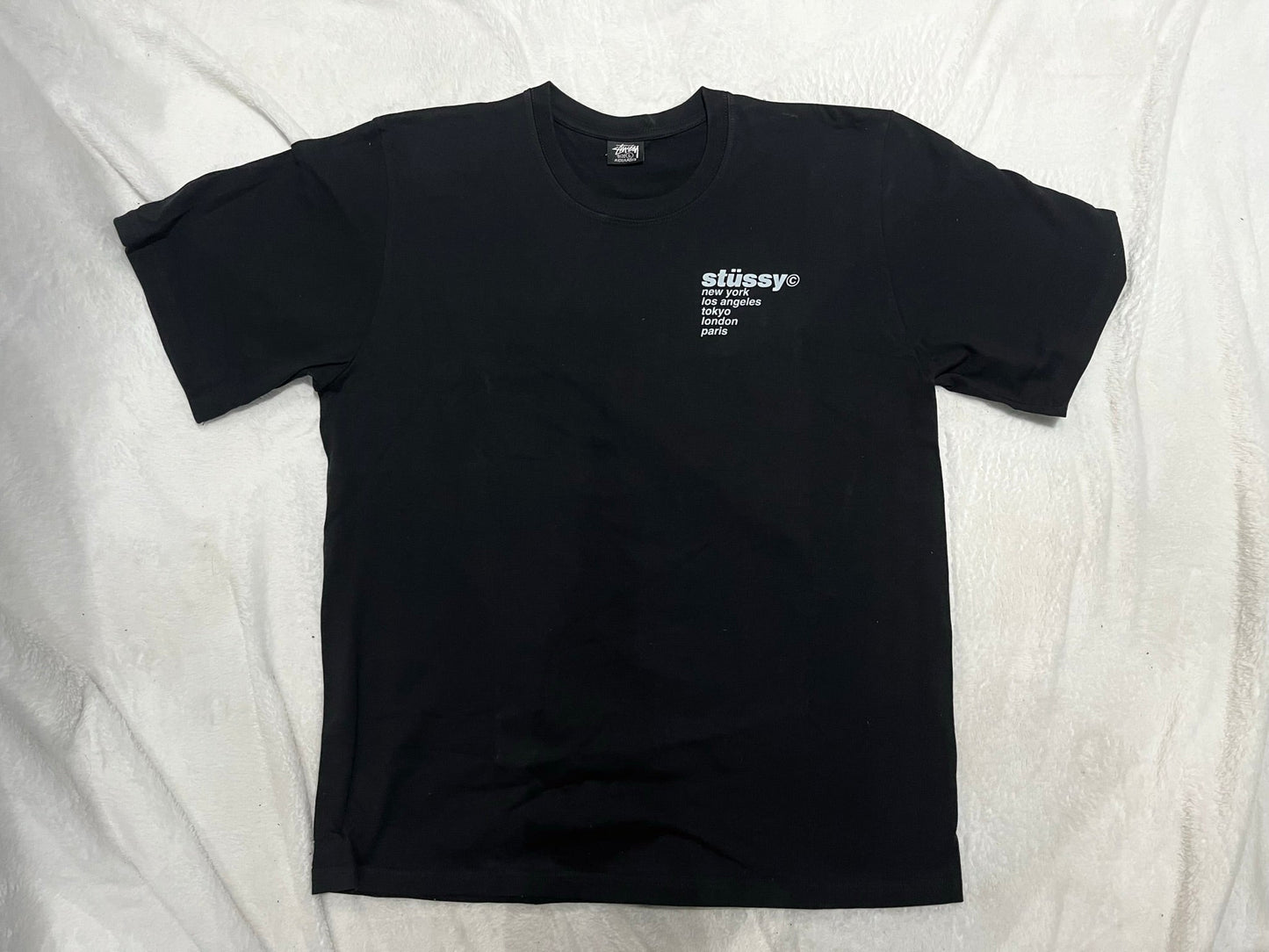 STUSSY STRAWBERRY TEE BLACK