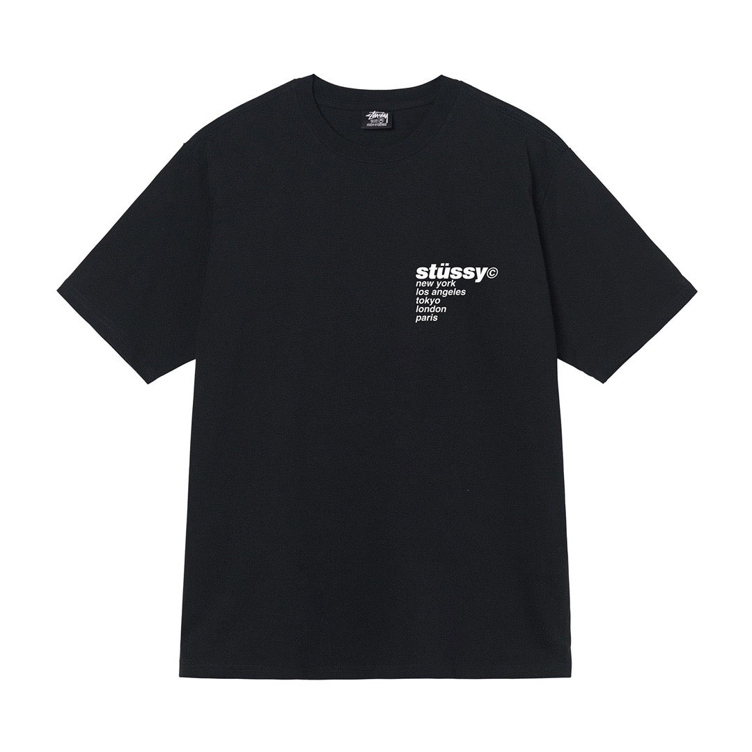 STUSSY STRAWBERRY TEE BLACK
