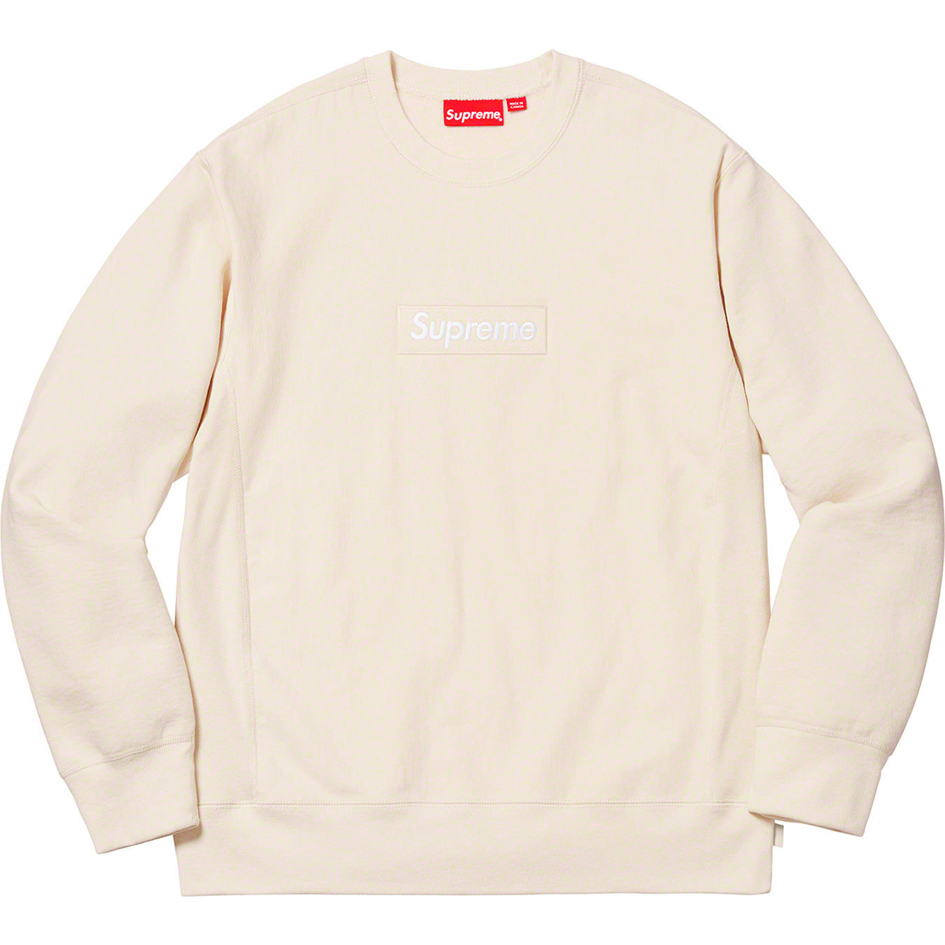 SUPREME BOX LOGO CREWNECK (FW18) NATURAL