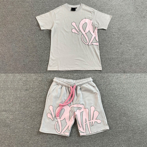 Syna World Syna Logo T-Shirt/Short Set Grey Pink
