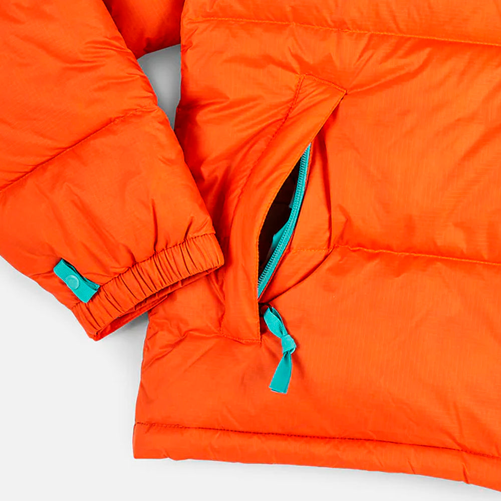 THE NORTH FACE 1996 RETRO NUPTSE 700 FILL PACKABLE JACKET RED ORANGE-TRANSANTARCTIC BLUE