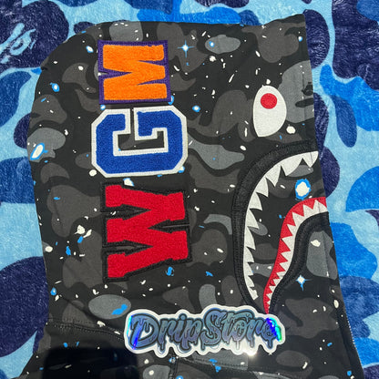 BAPE SPACE CAMO SHARK FULL ZIP HOODIE BLACK
