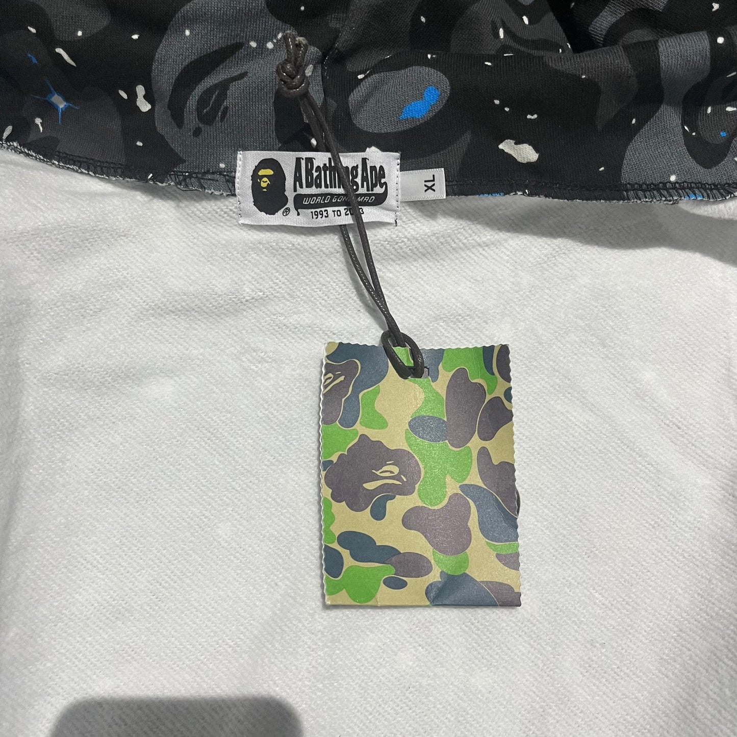 BAPE SPACE CAMO SHARK FULL ZIP HOODIE BLACK