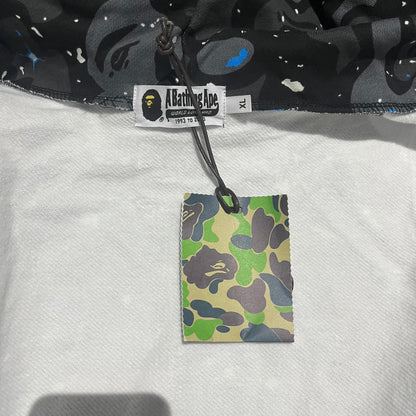 BAPE SPACE CAMO SHARK FULL ZIP HOODIE BLACK