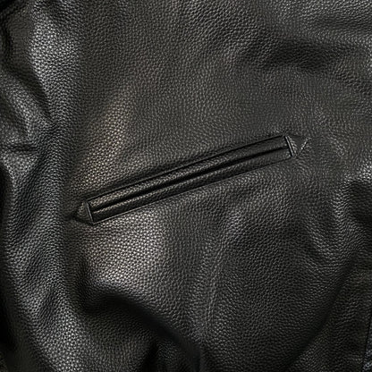 Corteiz Leather Da Skydive Jacket Black