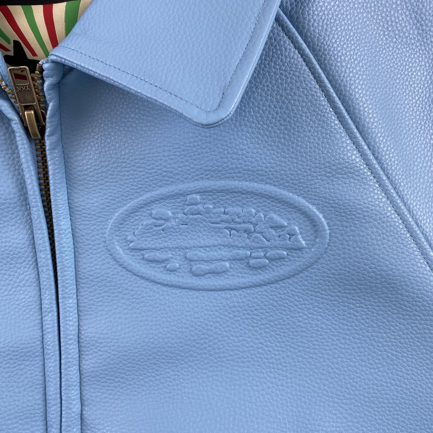 Corteiz Leather Da Skydive Jacket Blue