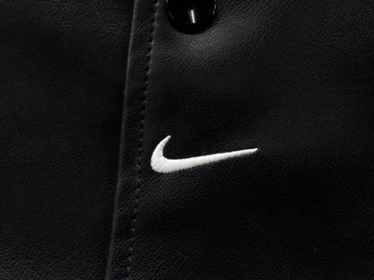 Supreme Nike Leather Varsity Jacket Black