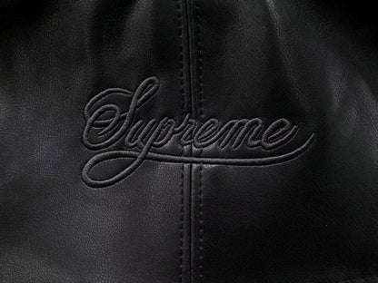 Supreme Nike Leather Varsity Jacket Black