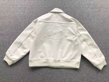 Supreme Nike Leather Varsity Jacket White