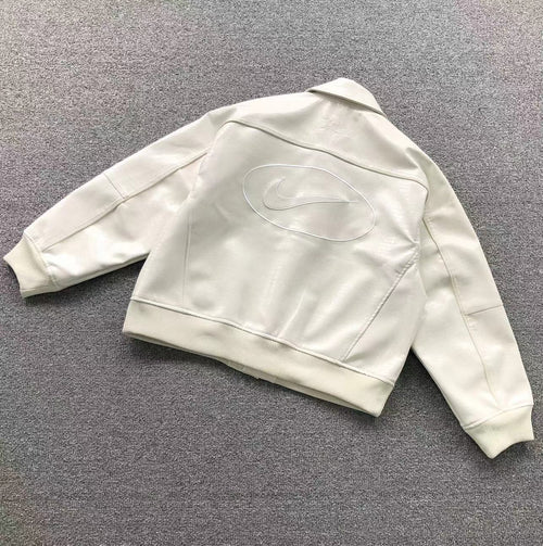 Supreme Nike Leather Varsity Jacket White