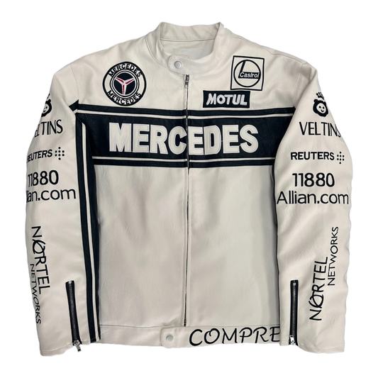 MERCEDES-BENZ WHITE LEATHER JACKET