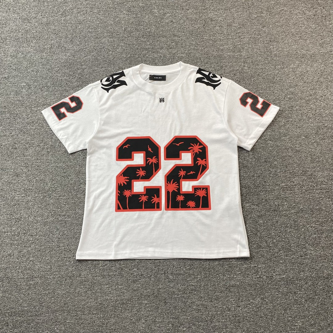Amiri 22 Football Jersey Tee White