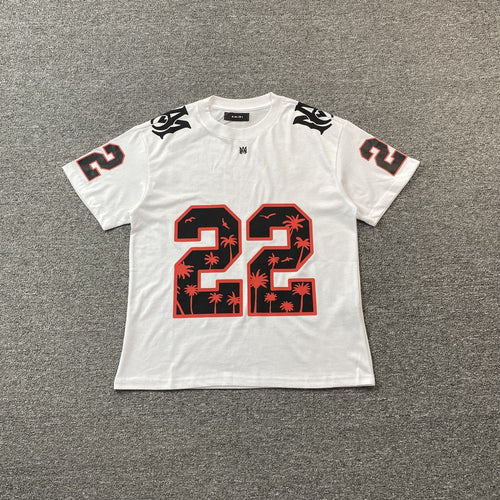 Amiri 22 Football Jersey Tee White