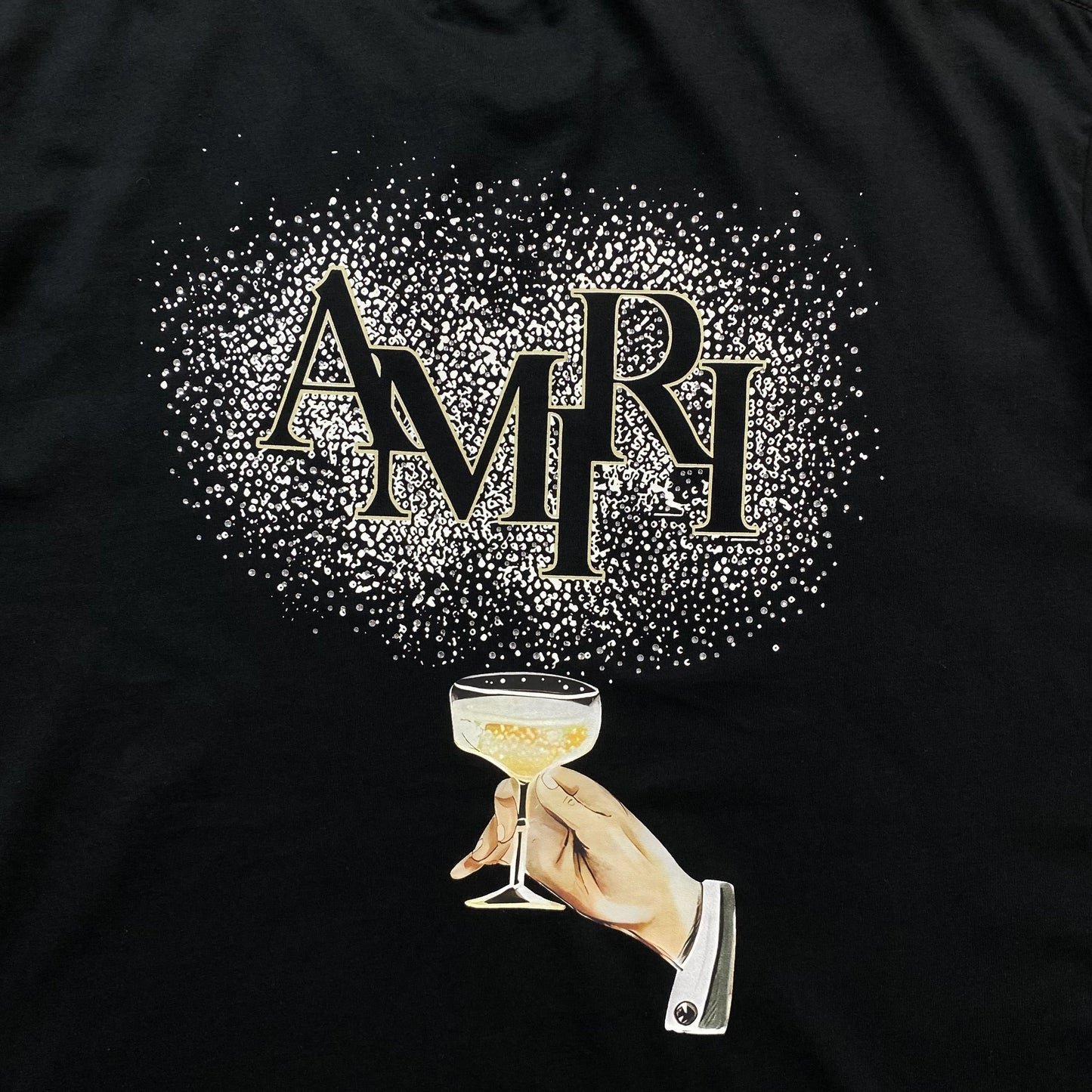 Amiri Champagne Cristal Tee Black