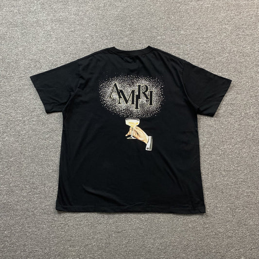 Amiri Champagne Cristal Tee Black