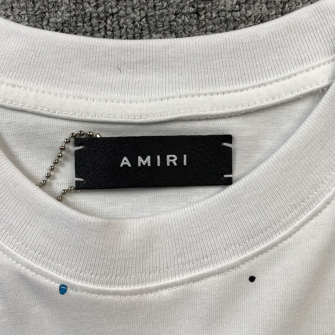 Amiri Crystal Core Logo Tee White