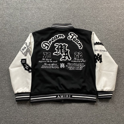 Amiri Dream Team Varsity Bomber Jacket Black