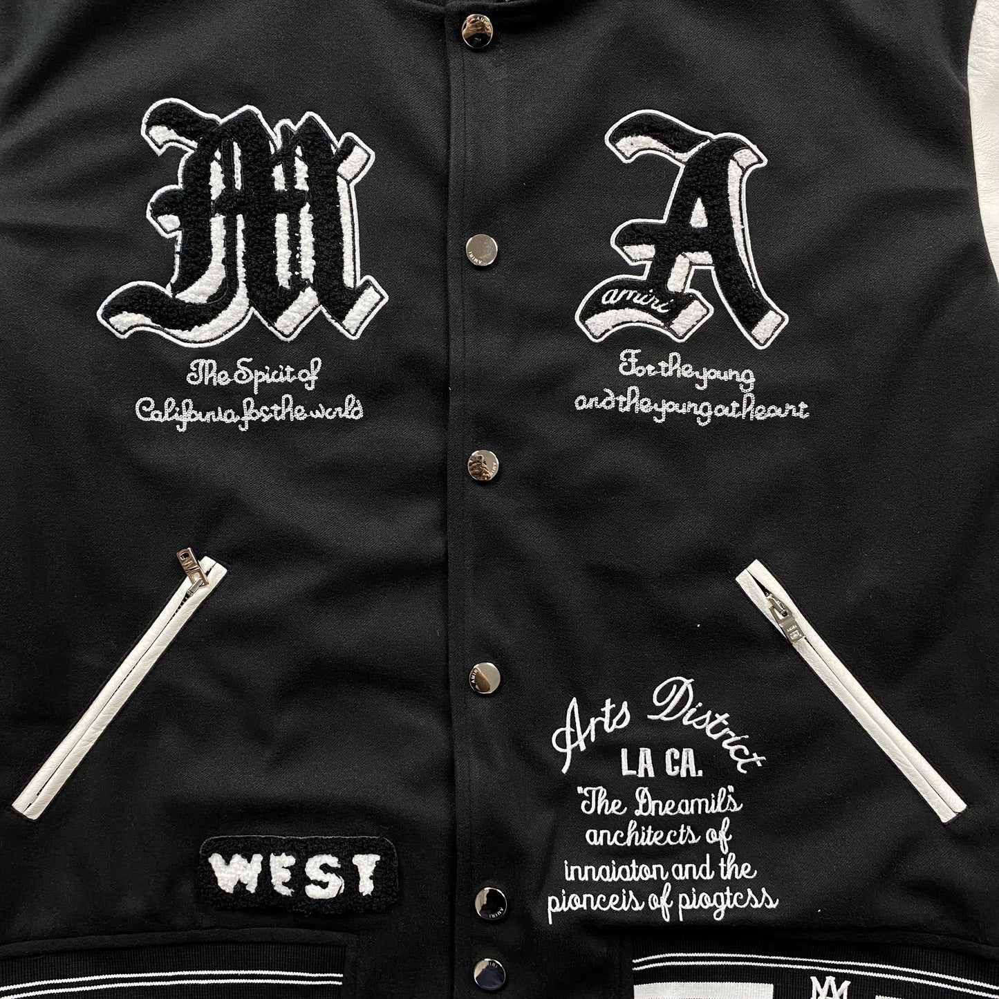 Amiri Dream Team Varsity Bomber Jacket Black