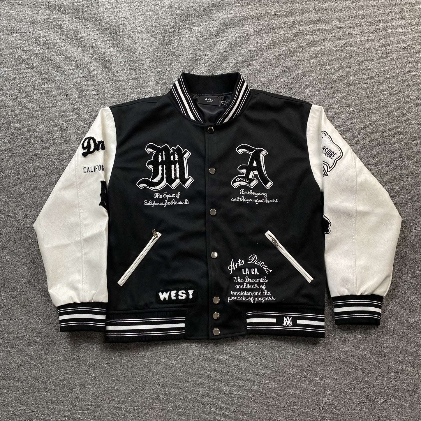 Amiri Dream Team Varsity Bomber Jacket Black