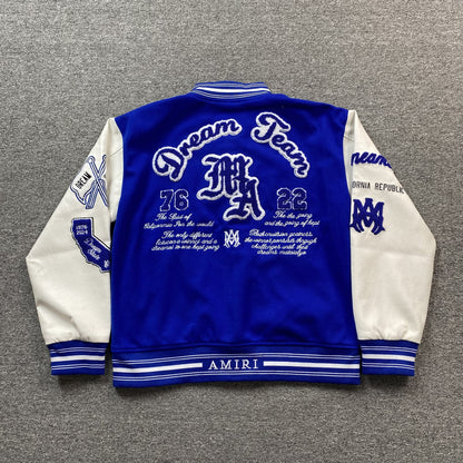 Amiri Dream Team Varsity Bomber Jacket Blue