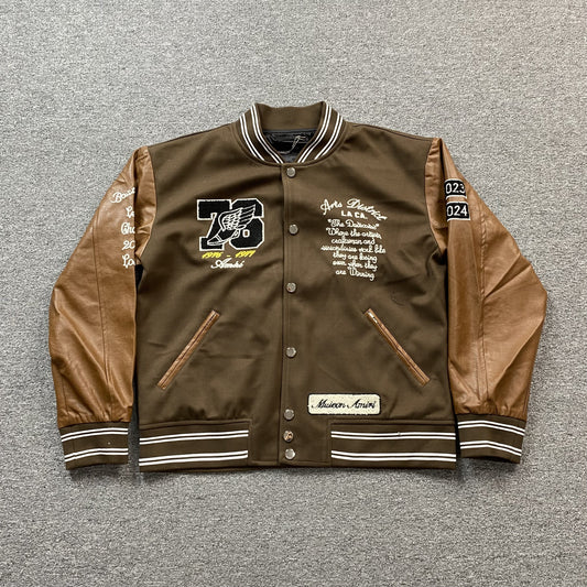Amiri Eagle Bomber Jacket Brown