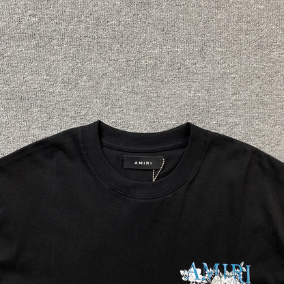 Amiri Floral Logo Tee Black