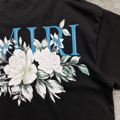 Amiri Floral Logo Tee Black