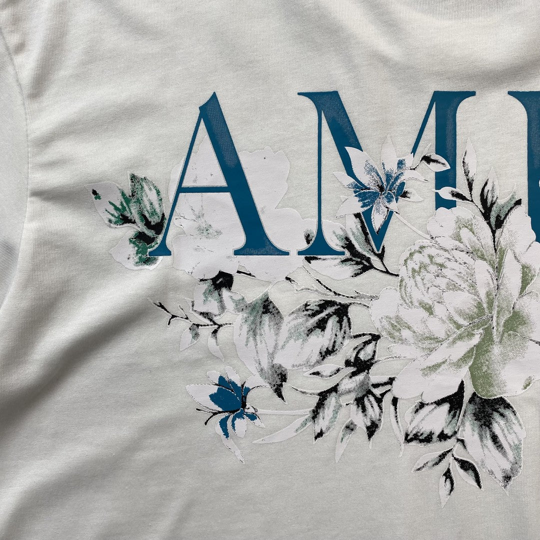 Amiri Floral Logo Tee White