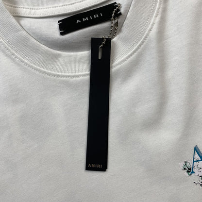Amiri Floral Logo Tee White