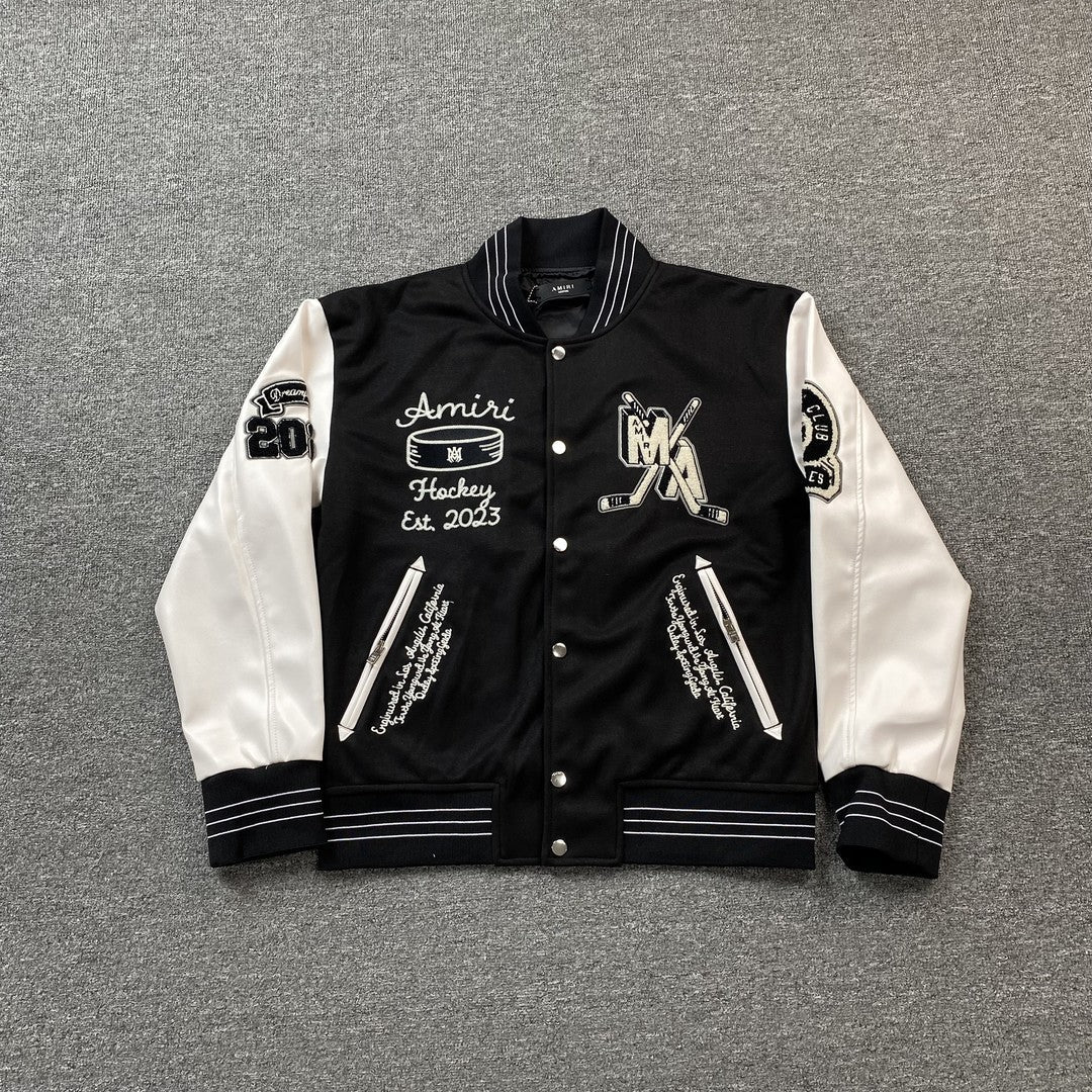 Amiri Hockey Bomber Jacket Black