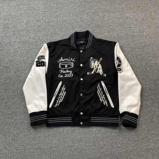 Amiri Hockey Bomber Jacket Black