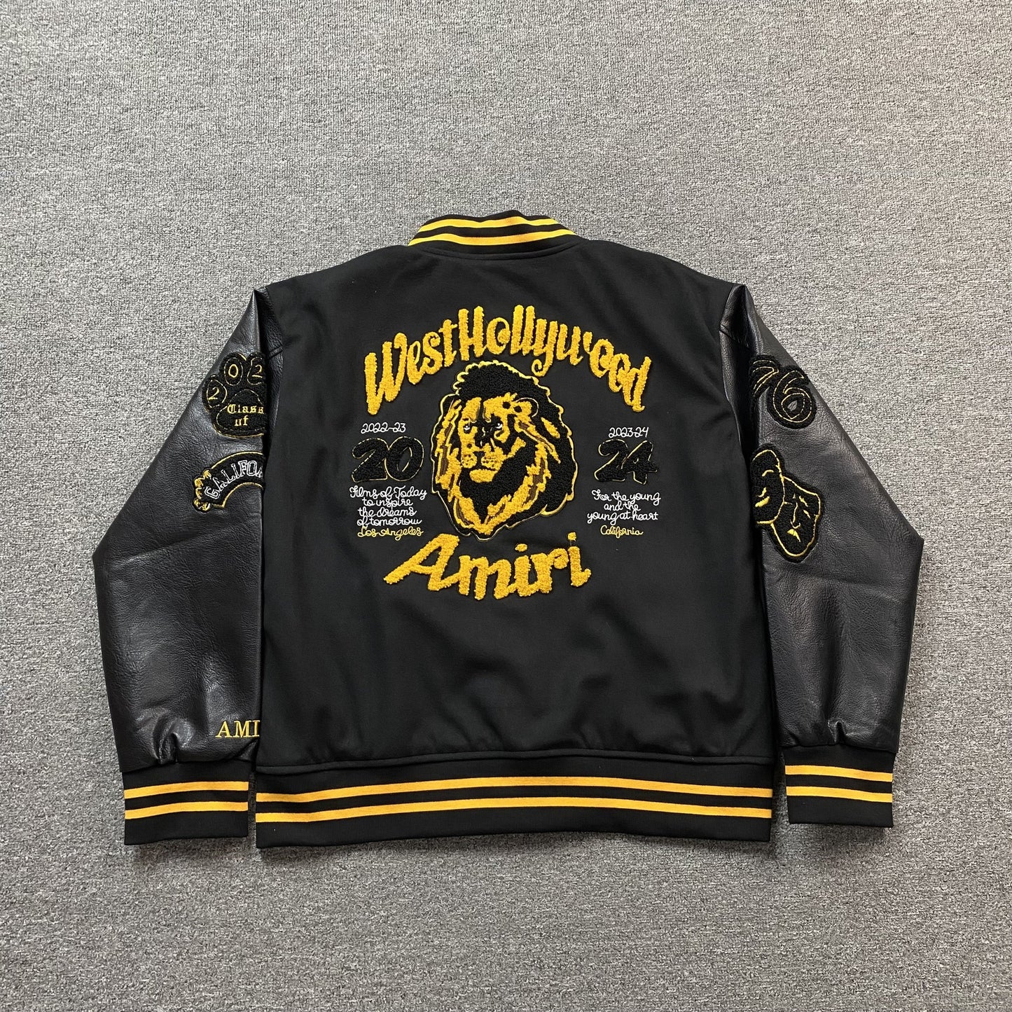 Amiri Lion Varsity Jacket Black