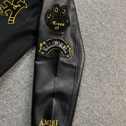 Amiri Lion Varsity Jacket Black