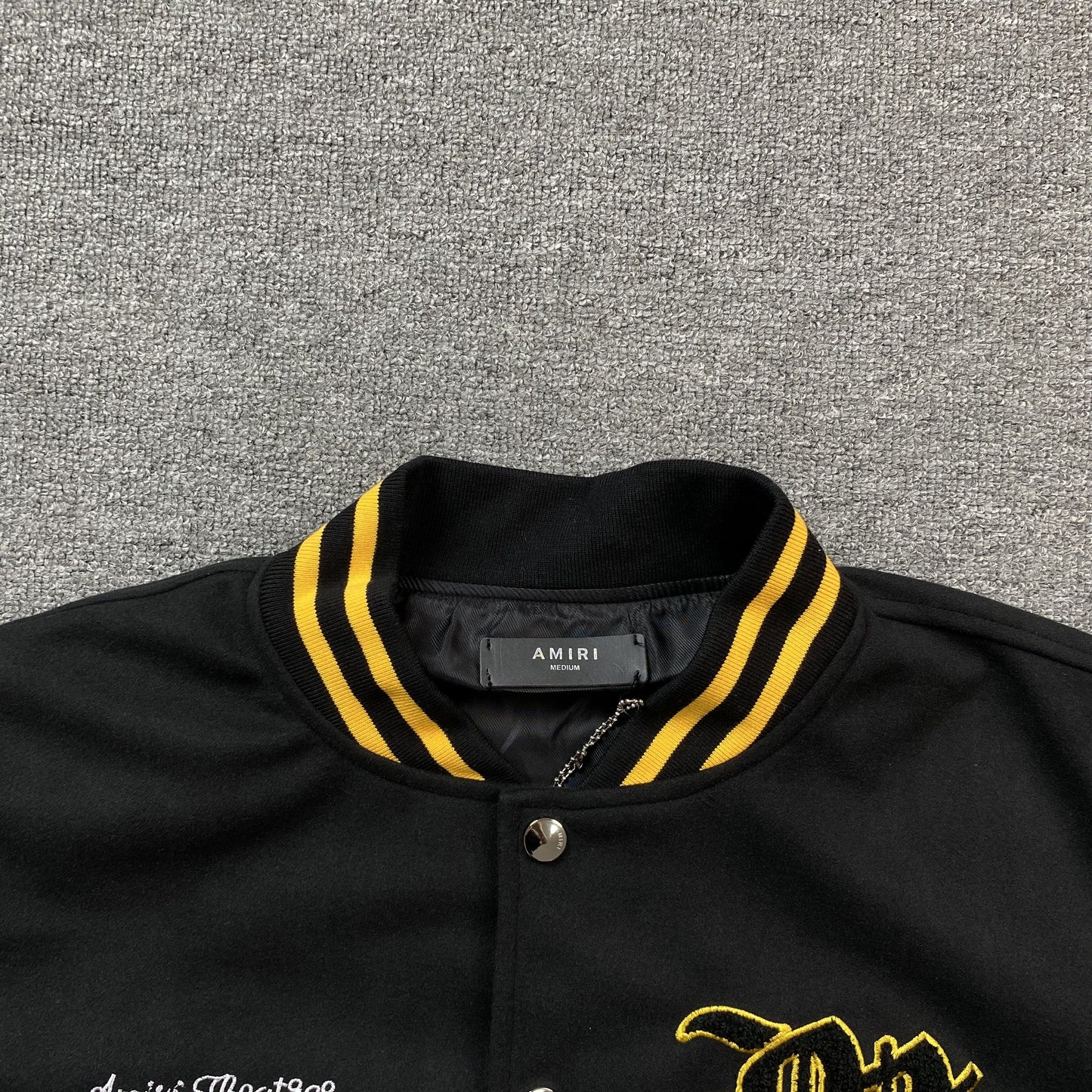 Amiri Lion Varsity Jacket Black