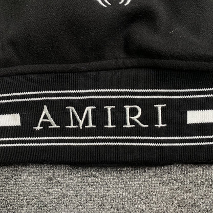 Amiri Logo Patch Varsity Jacket Black