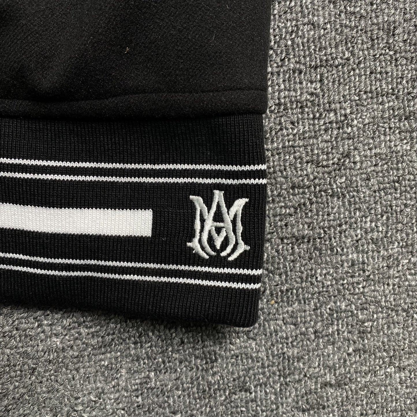 Amiri Logo Patch Varsity Jacket Black
