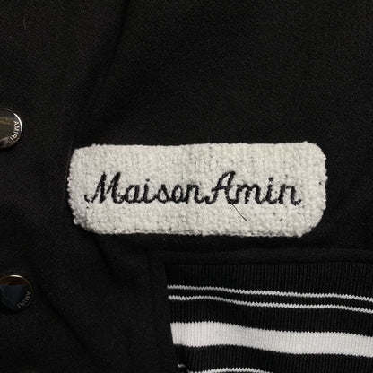 Amiri Logo Patch Varsity Jacket Black