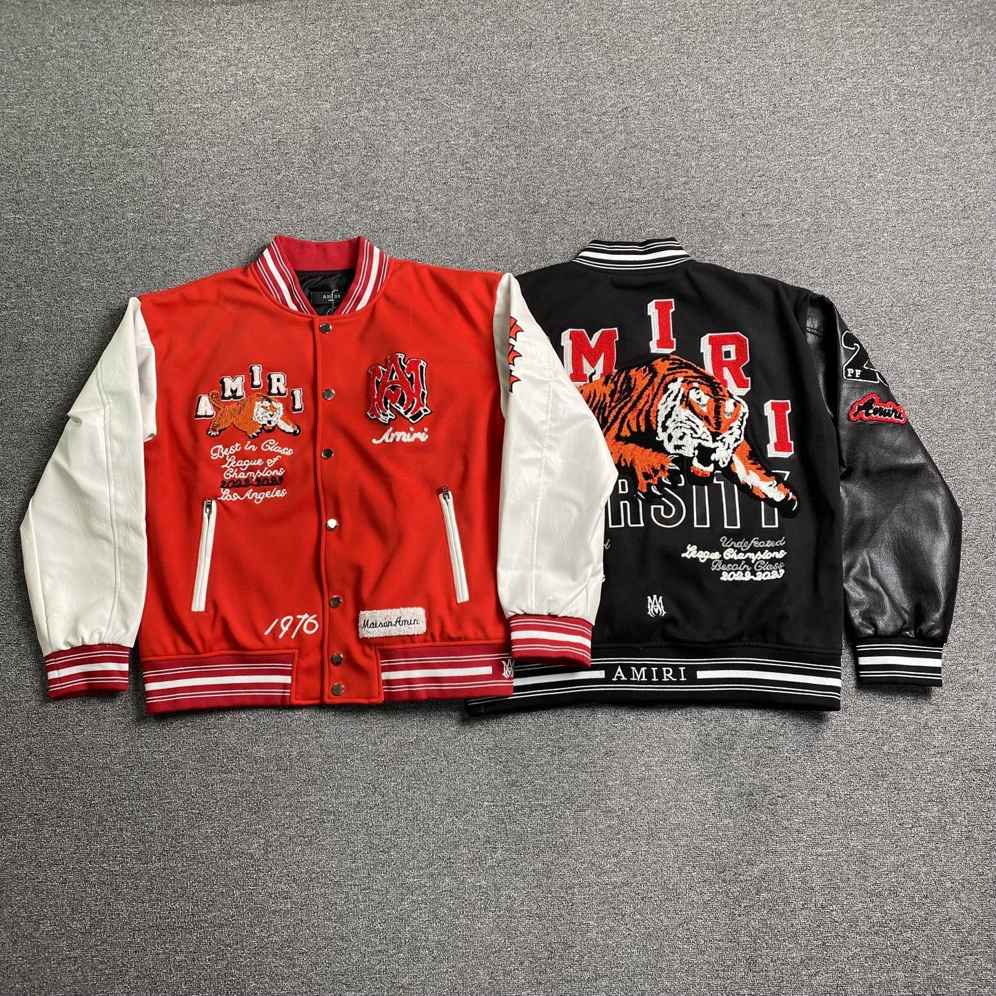 Amiri Logo Patch Varsity Jacket Black