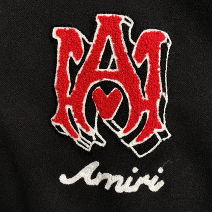 Amiri Logo Patch Varsity Jacket Black