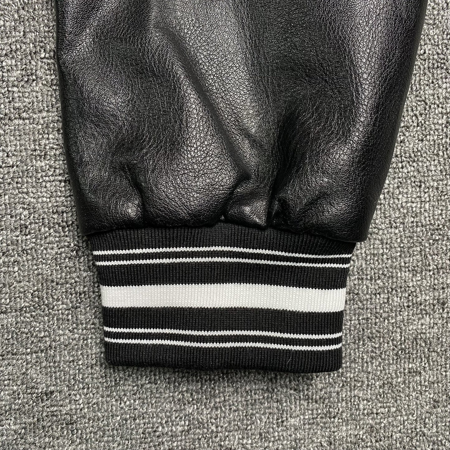 Amiri Logo Patch Varsity Jacket Black