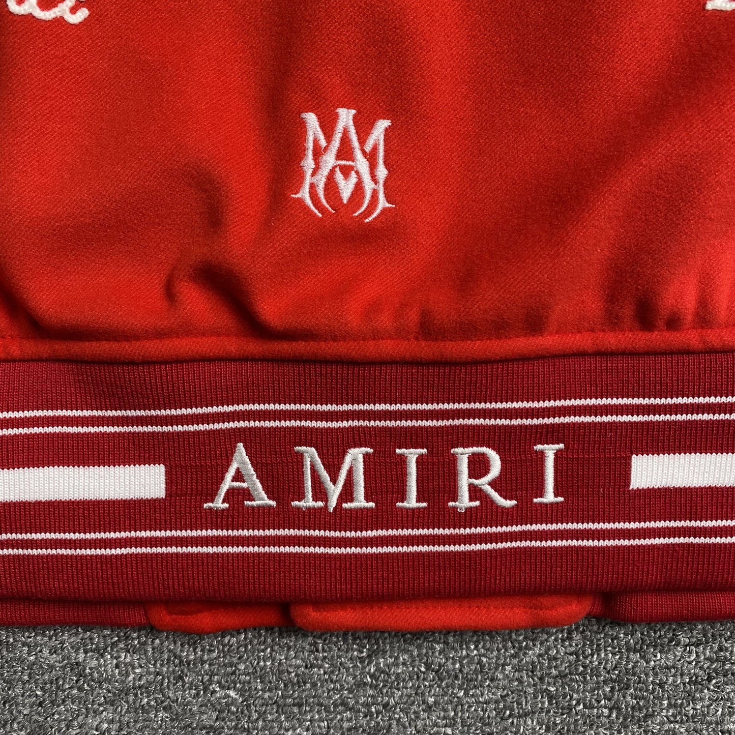 Amiri Logo Patch Varsity Jacket Red