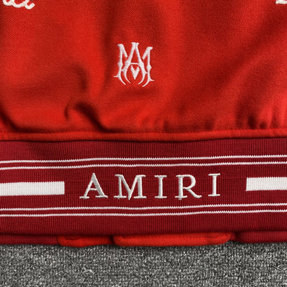 Amiri Logo Patch Varsity Jacket Red