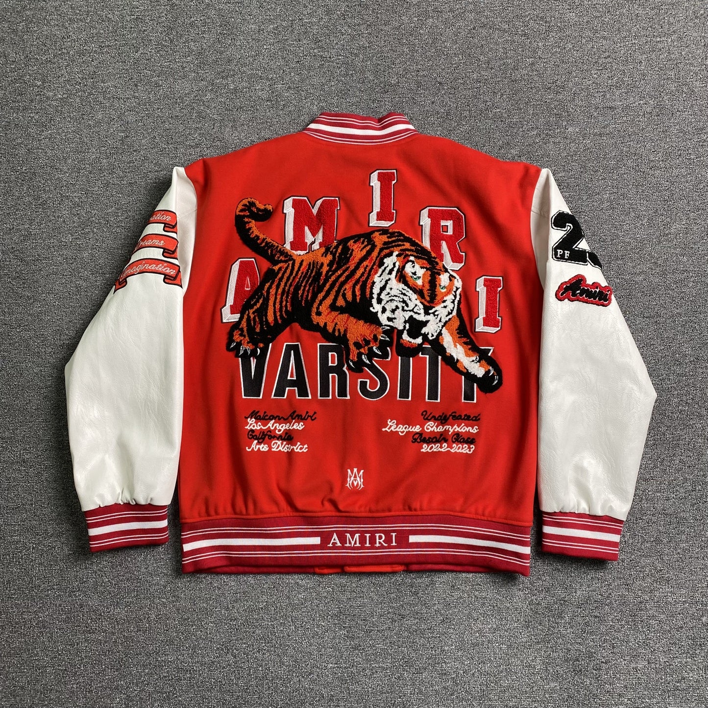 Amiri Logo Patch Varsity Jacket Red