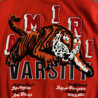 Amiri Logo Patch Varsity Jacket Red