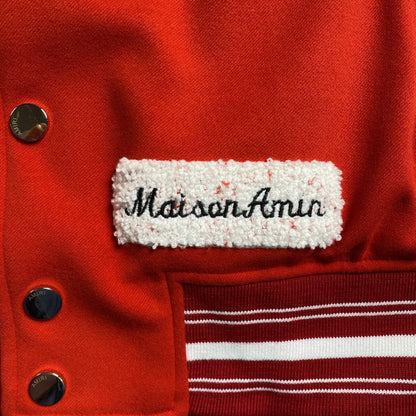 Amiri Logo Patch Varsity Jacket Red