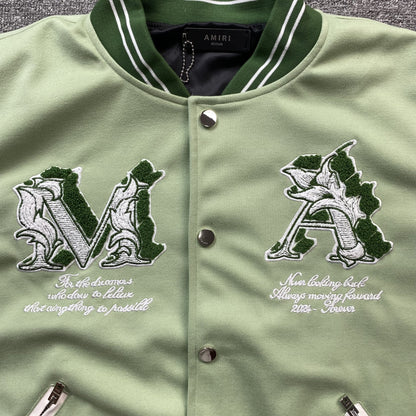 Amiri Ma Angel Varsity Bomber Jacket Green